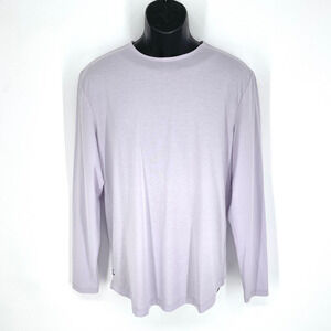 Cuts Clothing NEW AO Curve-Hem Long Sleeve T-Shirt Mens Sz L Lavender Purple